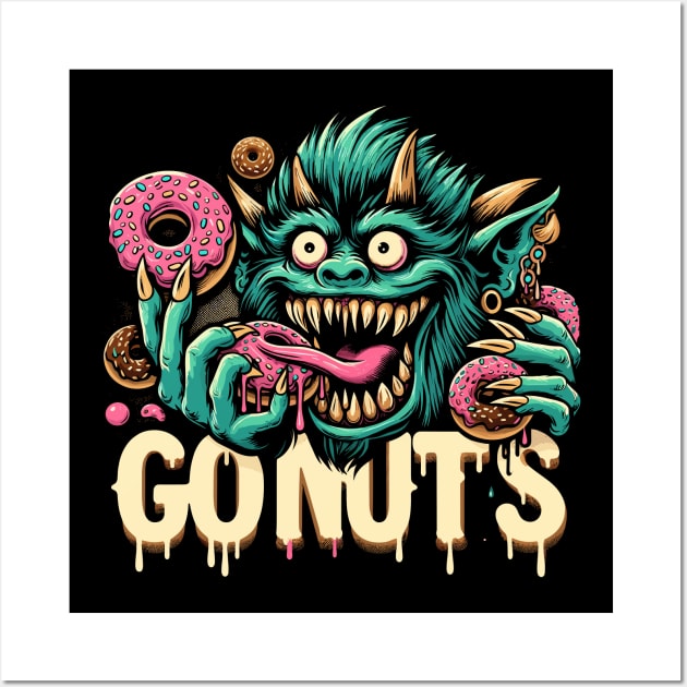 Go Nuts Donut Monster Wall Art by ravensart